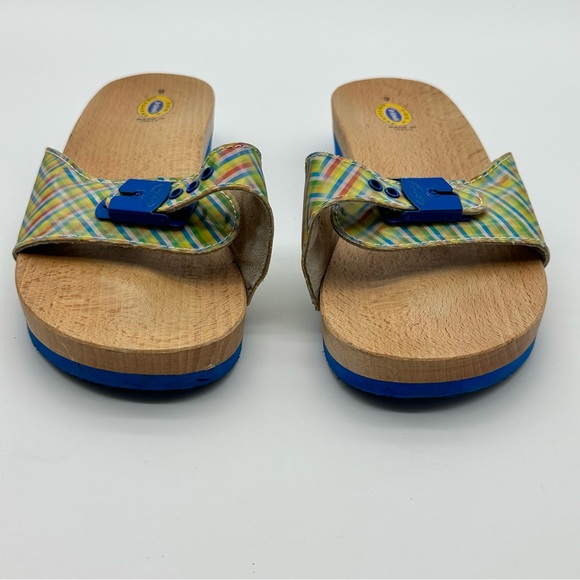 Dr. Scholl's Original Plaid Sandals with Wood Soles - Picture 2 of 11